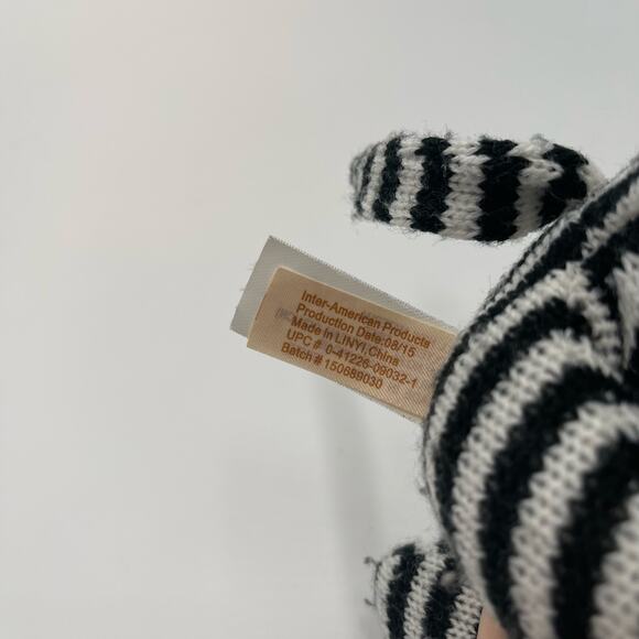 Dan Dee 8" Striped Black White Sock Monkey Plush Red Heart Collectors Choice - Picture 6 of 7